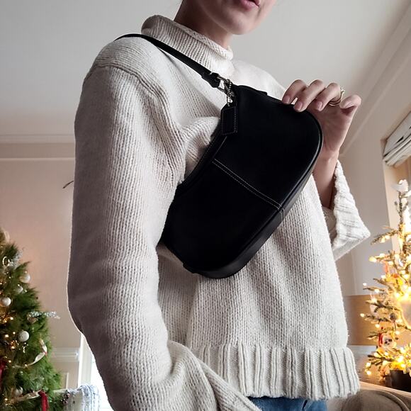 Vtg Y2K Mini Demi Hampton Coach Bag Black Small Leather Purse K28-7593 - Picture 2 of 9